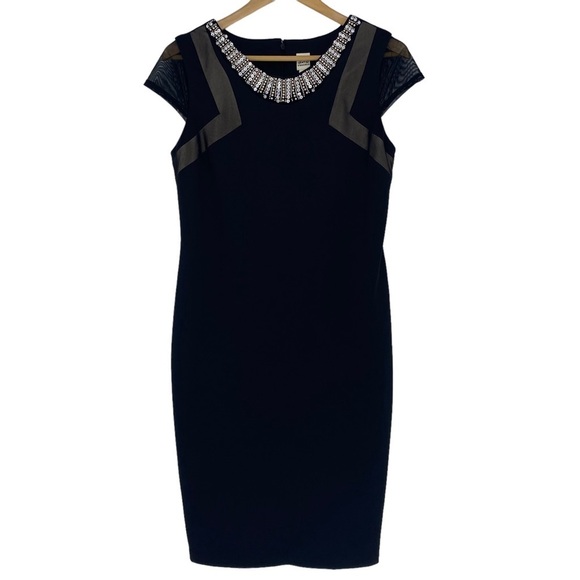 Sangria Dresses & Skirts - Sangria LBD pearlized embellished black silhouette dress wms size 10